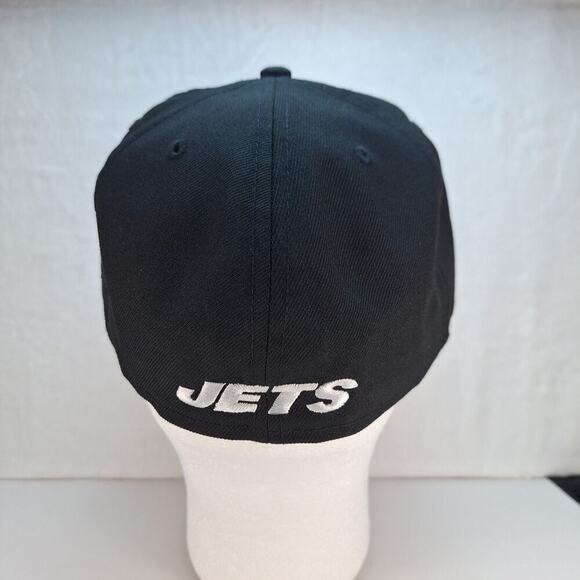 New York Jets New Era 59FIFTY Fitted Hat 7 3/8 Hat Cap Black NFL - Picture 4 of 7